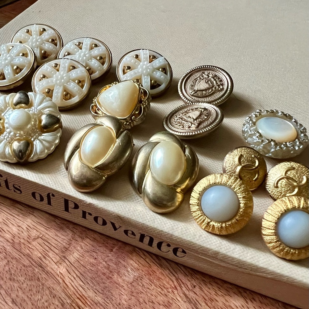 Rare Vintage Gold and Cream Button Assortment